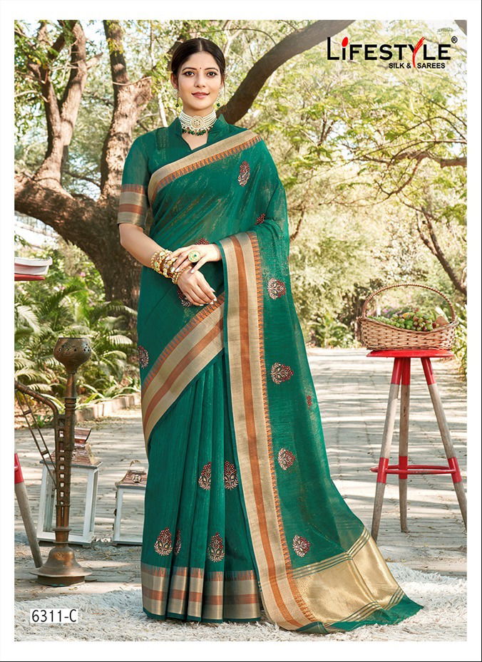 LIFESTYLE 6311 Wedding Wear Wholesale Designer Sarees Catalog